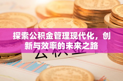 孝感探索公积金管理现代化，创新与效率的未来之路
